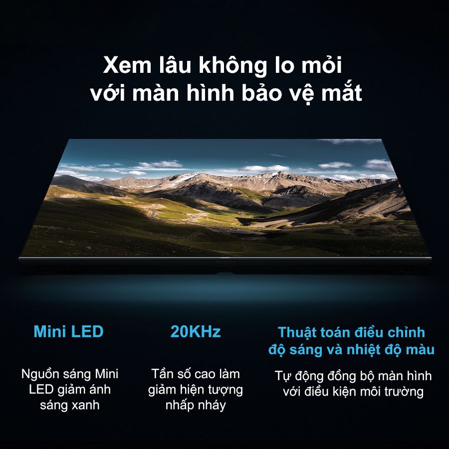 Tivi Xiaomi 55 inch S Pro Mini LED 2026 bảo vệ mắt