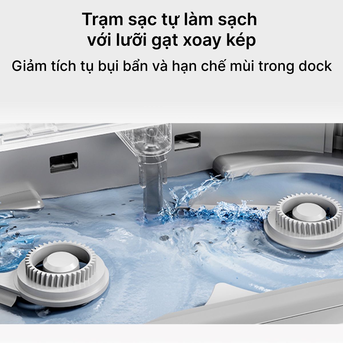 Robot hút bụi lau nhà Xiaomi Vacuum 5 trạm làm sạch tự động