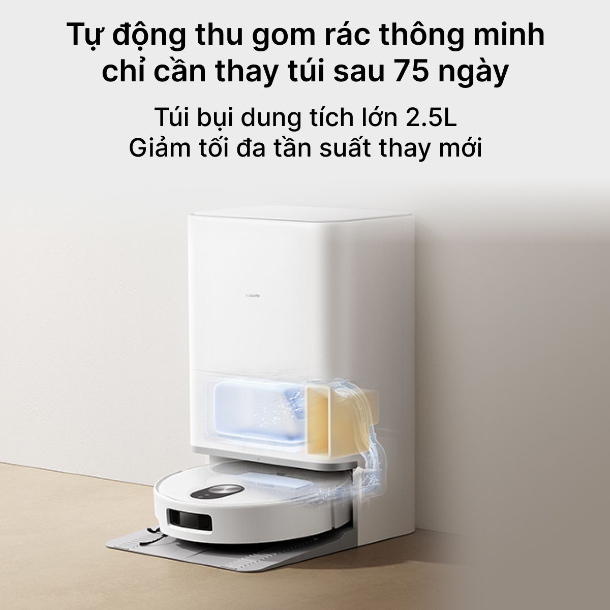 Robot hút bụi lau nhà Xiaomi Vacuum 5 tự động gom rác