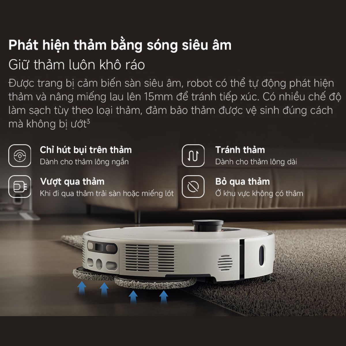 Robot hút bụi lau nhà Xiaomi Vacuum 5 Pro sóng siêu âm