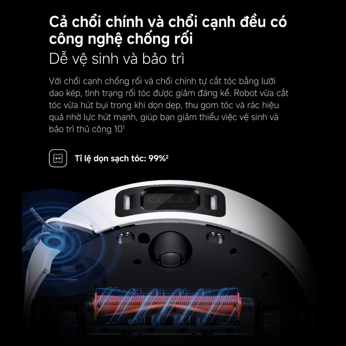 Robot hút bụi lau nhà Xiaomi Vacuum 5 Pro chổi chín và chổi cạnh